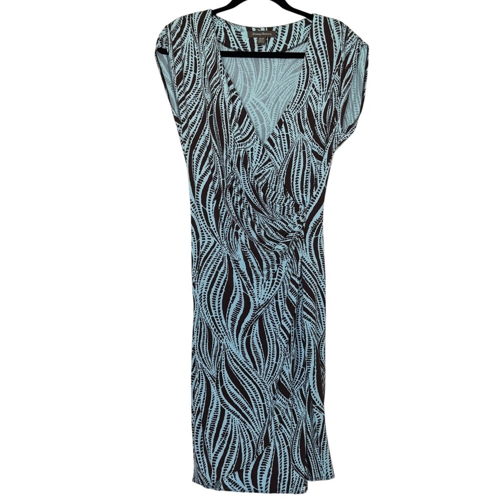 Tommy Bahama Faux Wrap Dress Abstract Botanical Print Tropical Summer Vacation